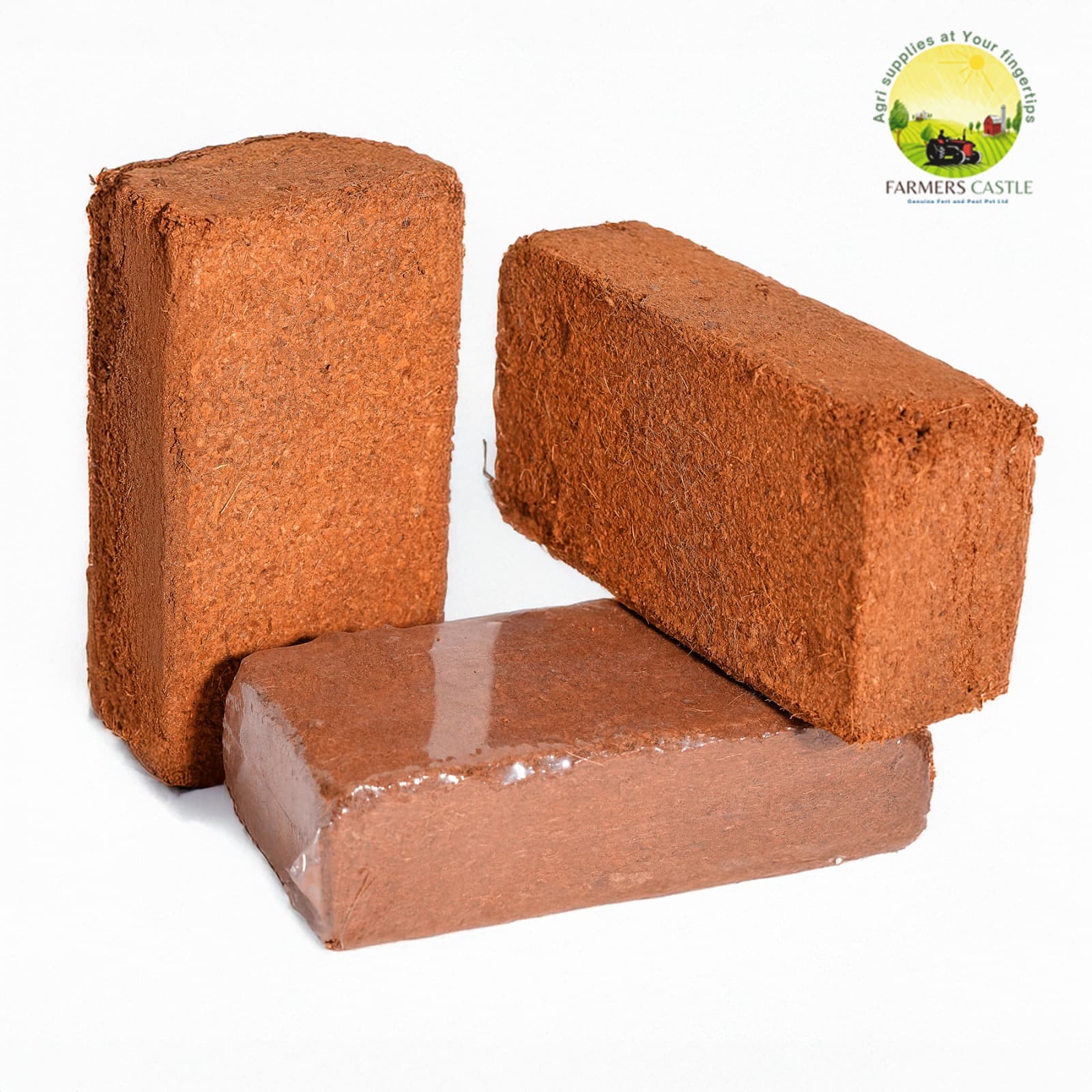 Peatman cocopeat blocks display